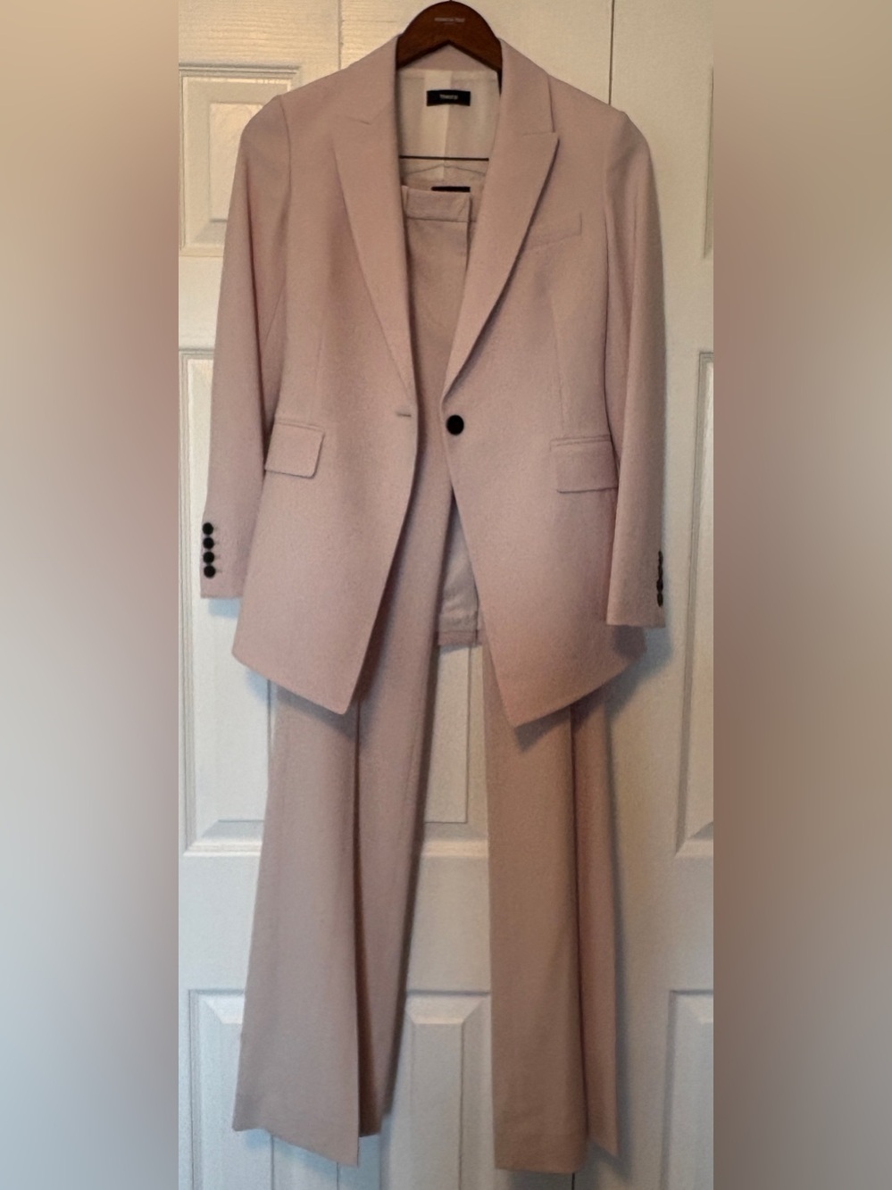 Theory "Good Wool" Sand Etiennette Blazer 00 & NWT Demitria 4 Trouser 0